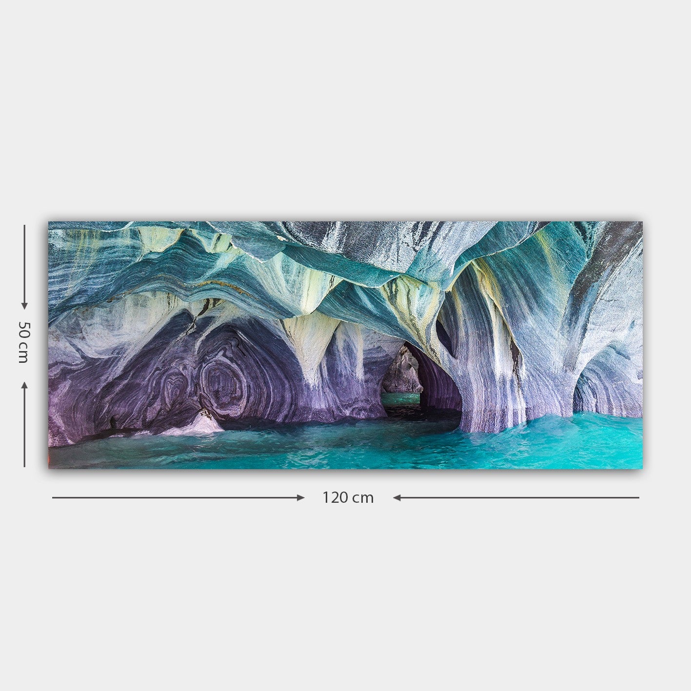 Quadro em Tela Decorativo Multicolor 50x120 cm com Moldura de Madeira (3 cm) – 100% Canvas