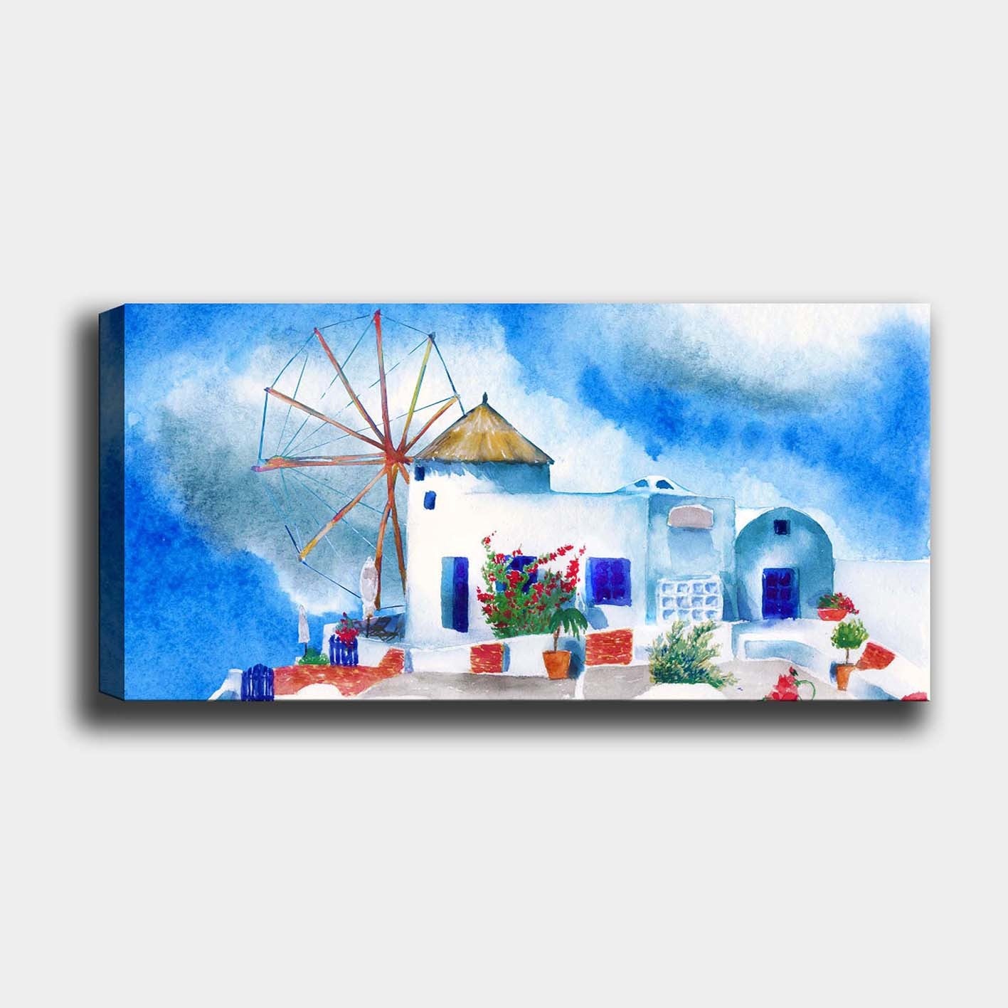 Quadro Decorativo em Tela Multicolorido 50 x 120 cm - Tela 100% com Moldura de Madeira (3 cm)