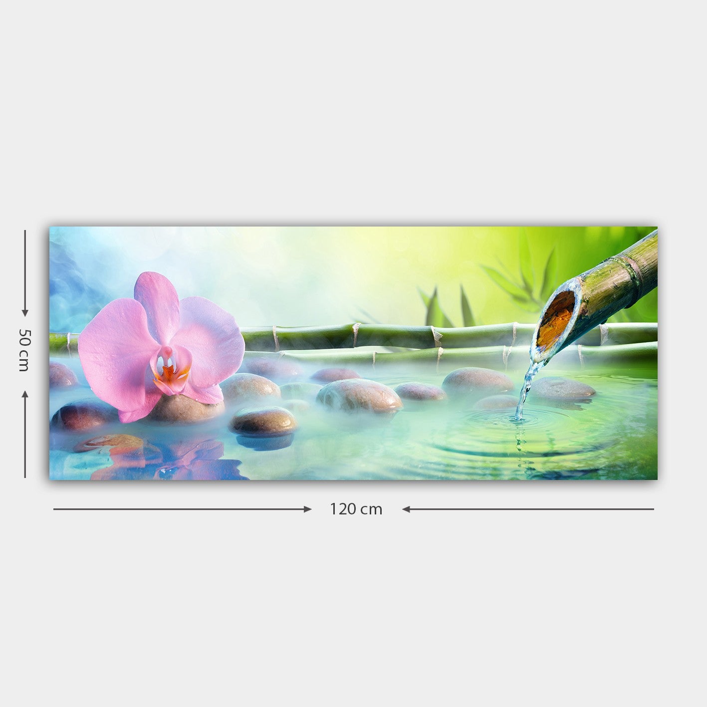 Tela Decorativa Multicolor 50x120 cm – 100% Canvas com Moldura de Madeira (3 cm)