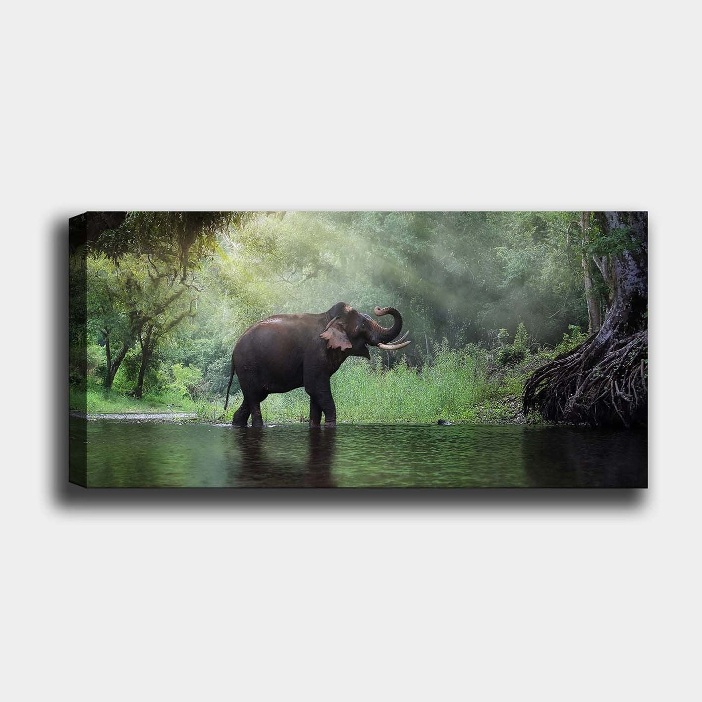 Quadro em Tela Multicolor 50x120 cm com Moldura de Madeira 3 cm