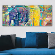 Quadro Decorativo em Tela Multicolor com Moldura de Madeira (3 cm) – 50 x 120 cm