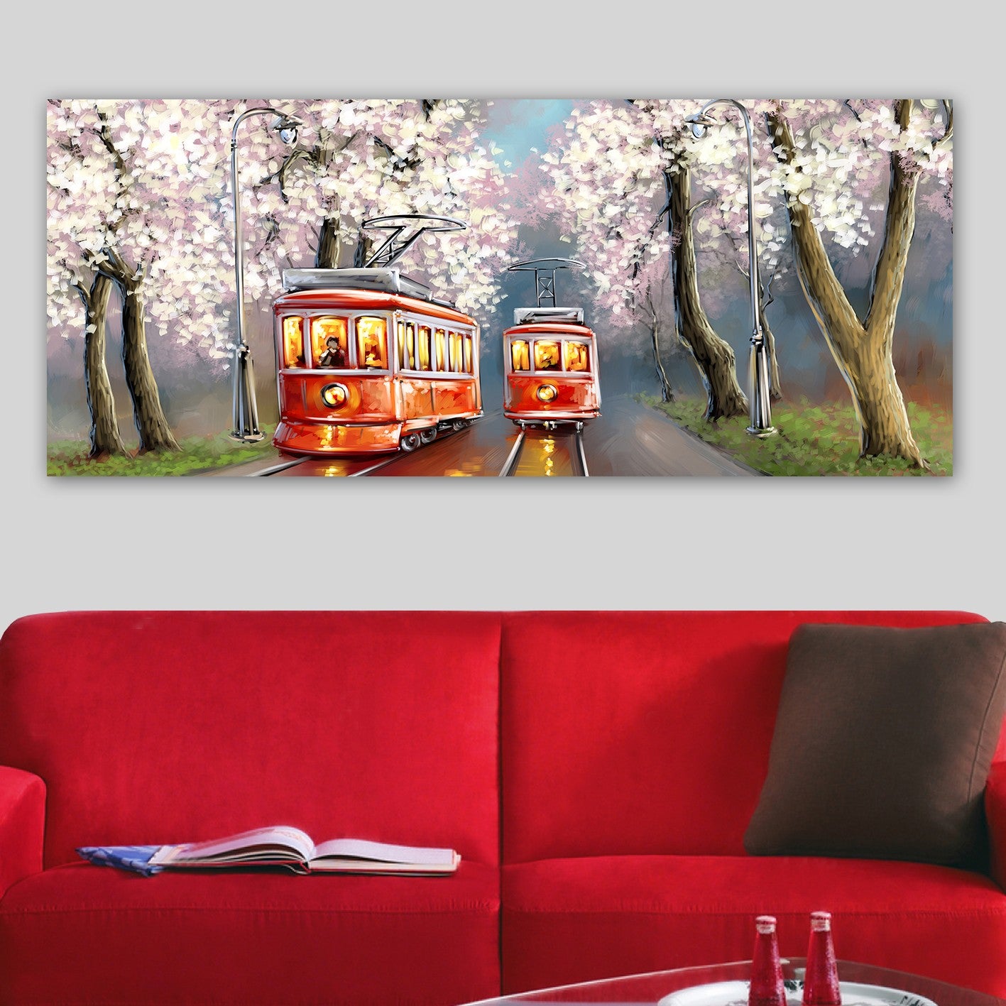 Quadro em Tela Decorativo Multicolor 50x120 cm – 100% Tela, Moldura de Madeira 3 cm