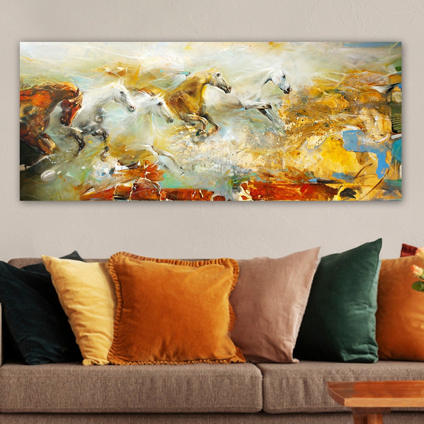 Impressionante pintura decorativa em tela, 50 x 120 cm | 100% tela, 100% moldura de madeira (3 cm de espessura) | Perfeito para amantes de decoração e arte