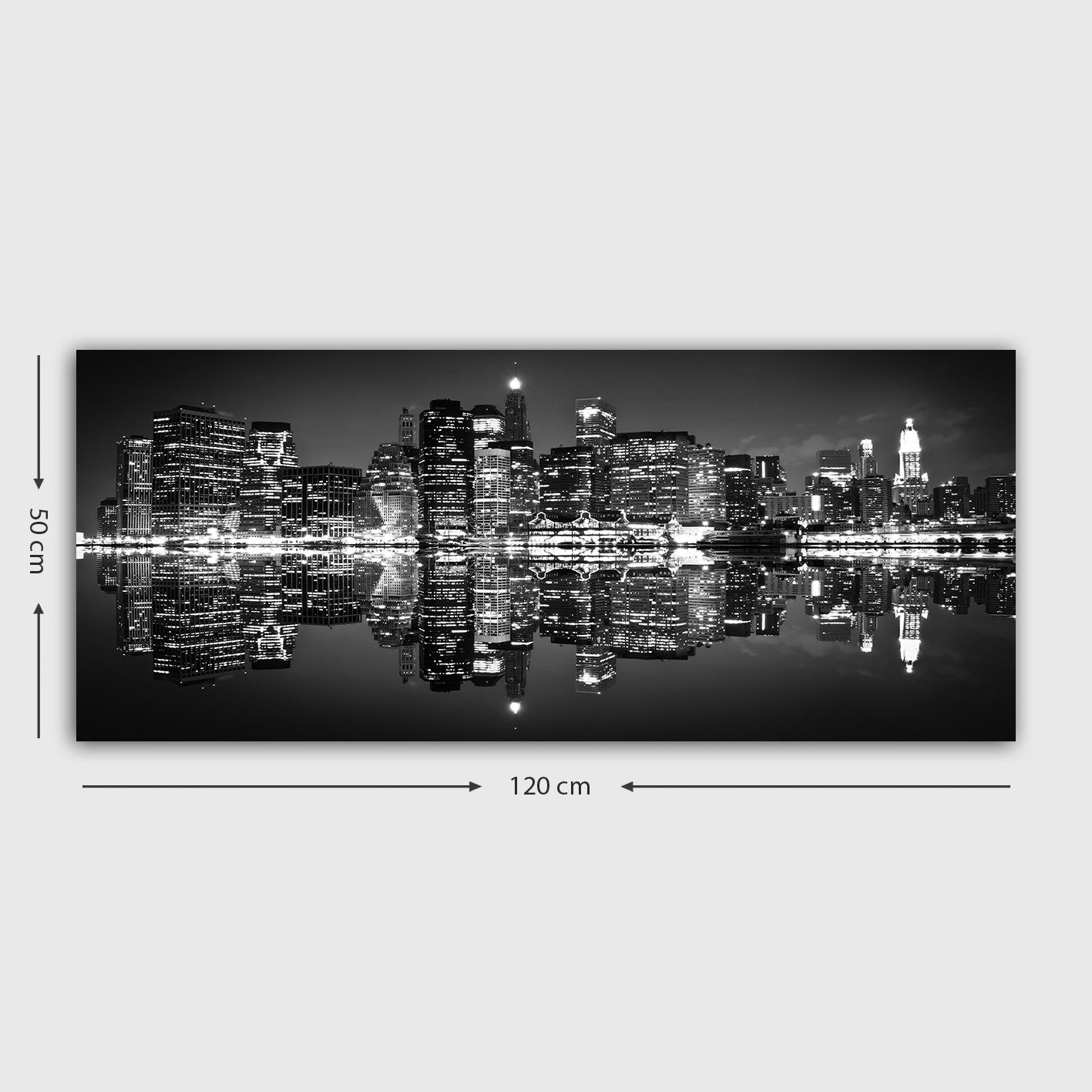 Tela Decorativa em Canvas Multicolor com Moldura de Madeira 3 cm – 50 x 120 cm