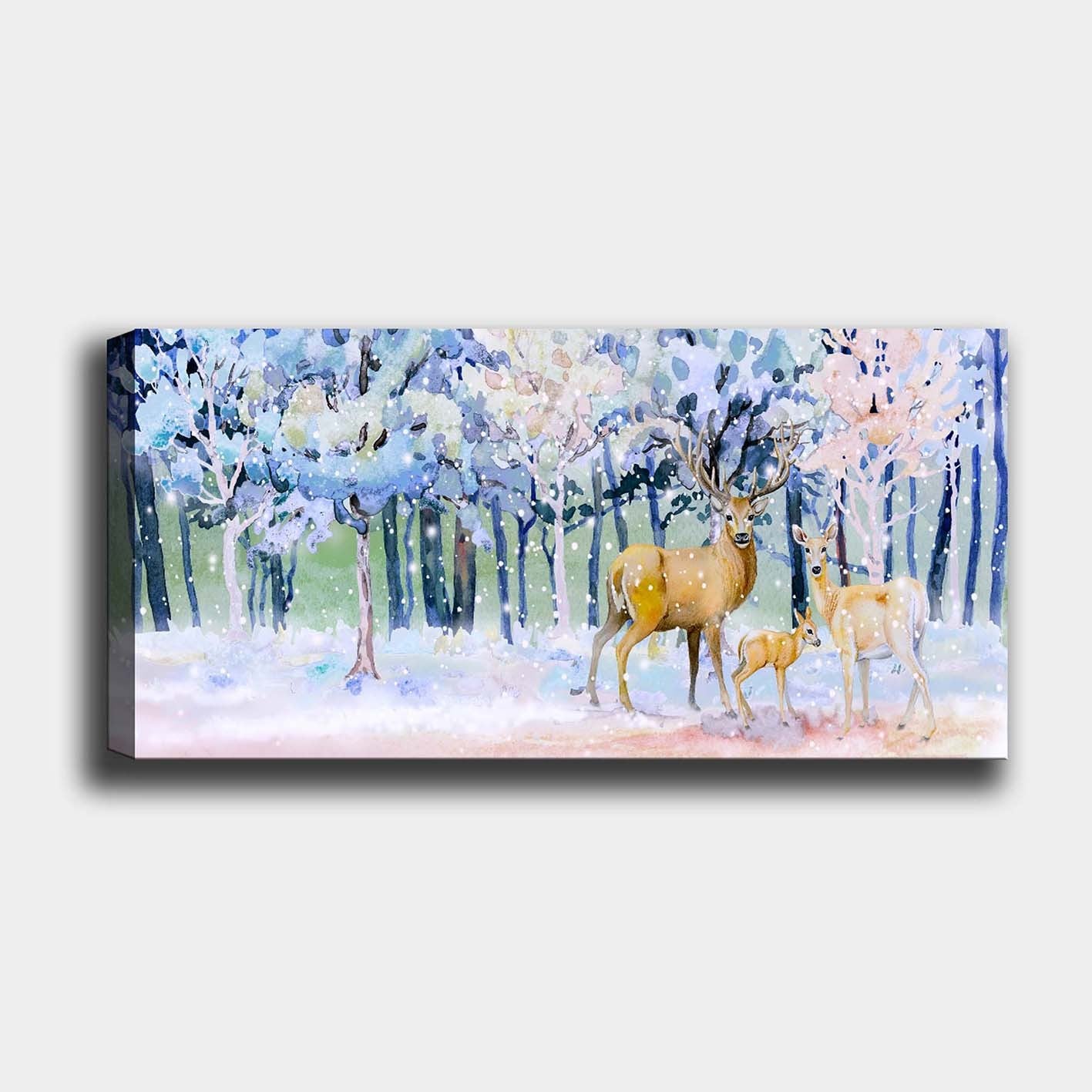 Quadro em Tela Canvas Multicolor 50 x 120 cm com Moldura de Madeira (3 cm)