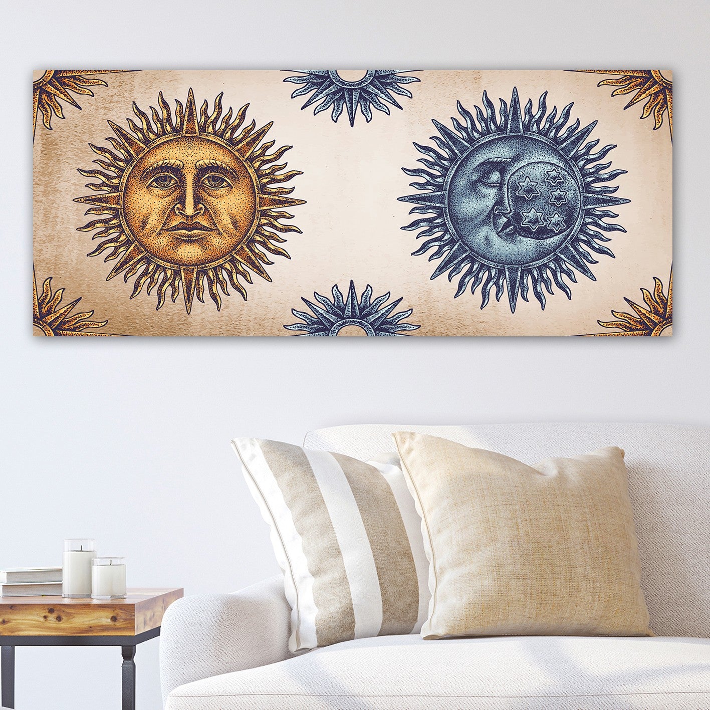 Quadro em Canvas Decorativo Multicolor – 50 x 120 cm – Moldura de Madeira (3 cm)