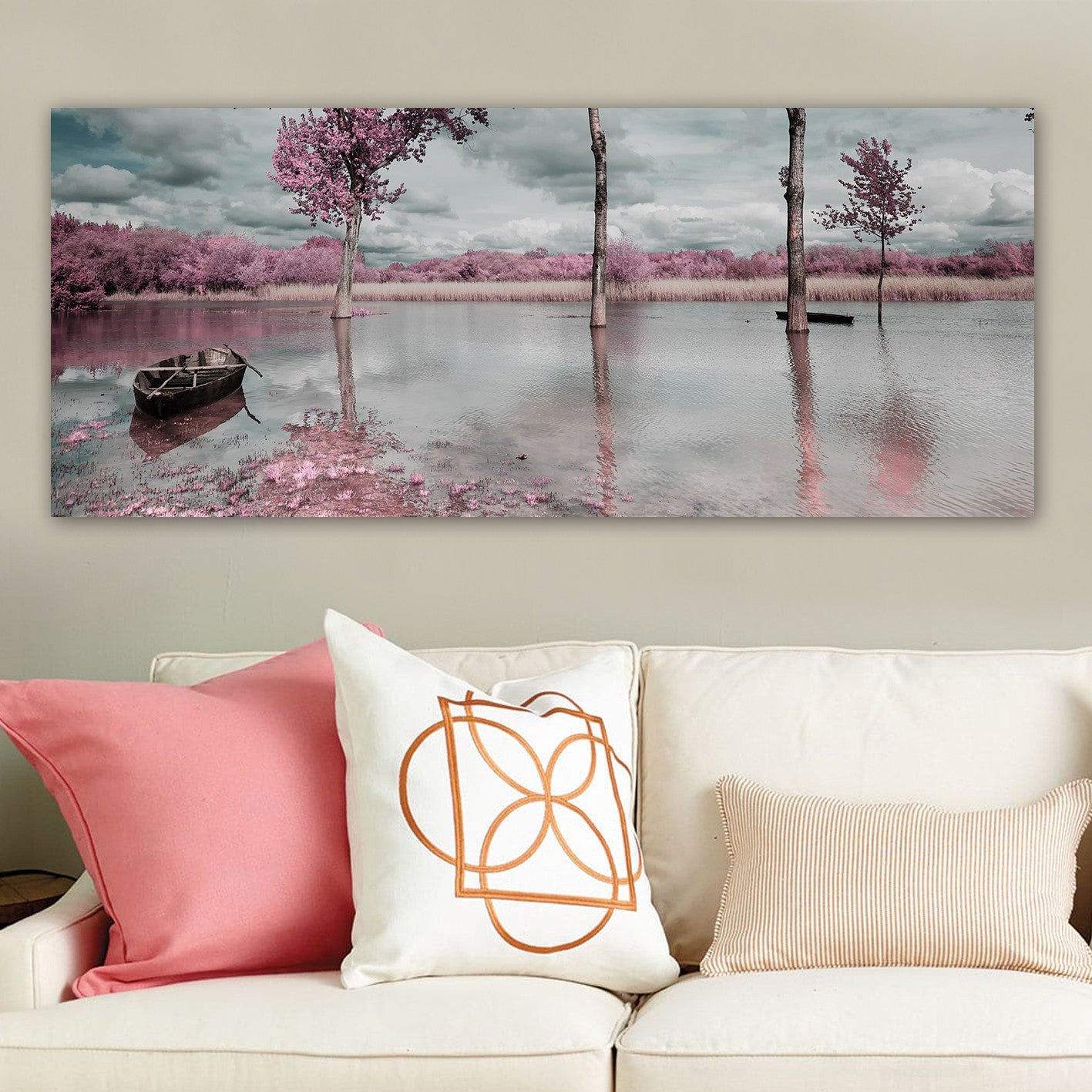 Quadro em Tela Decorativa Multicolor, 50x120 cm, Moldura de Madeira 3 cm – 100% Canvas