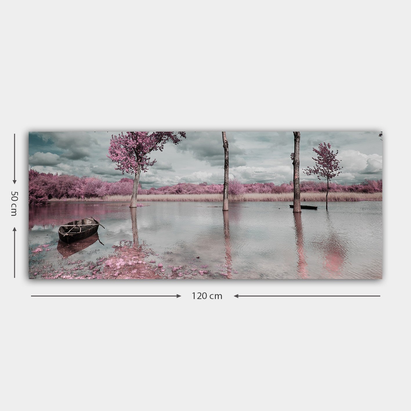 Quadro em Tela Decorativa Multicolor, 50x120 cm, Moldura de Madeira 3 cm – 100% Canvas