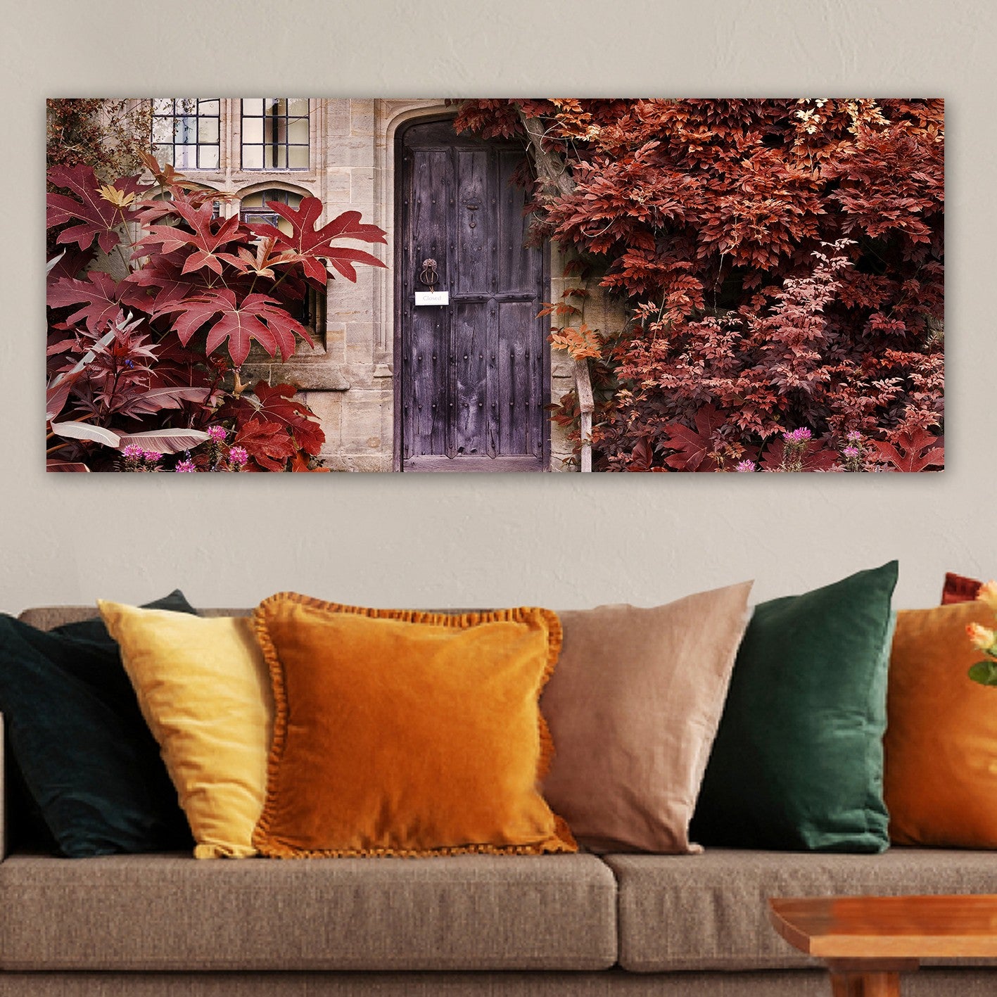 Quadro em Tela Decorativa Multicolor 50x120 cm, 100% Canvas, Moldura de Madeira 3 cm