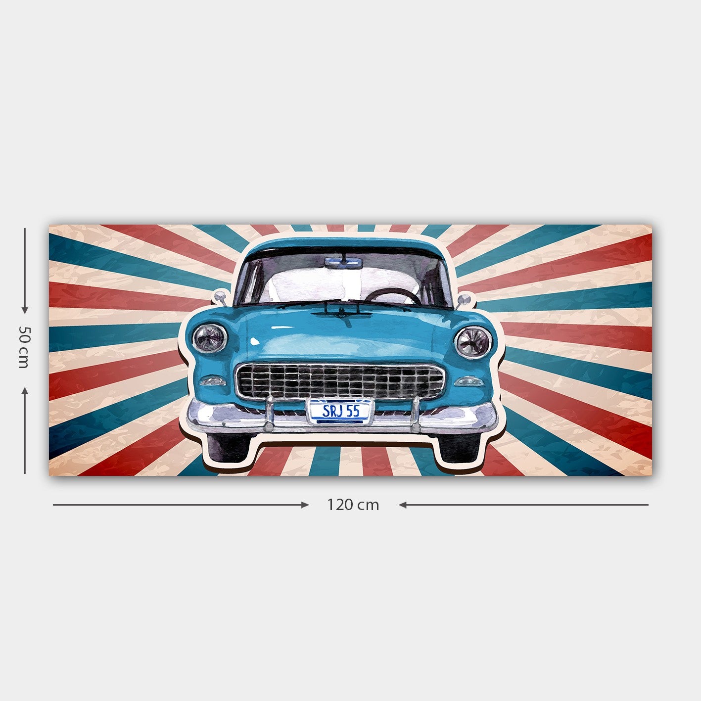 Quadro em Tela Decorativa Multicolor 50x120 cm | Canvas 100% com Moldura de Madeira 3 cm