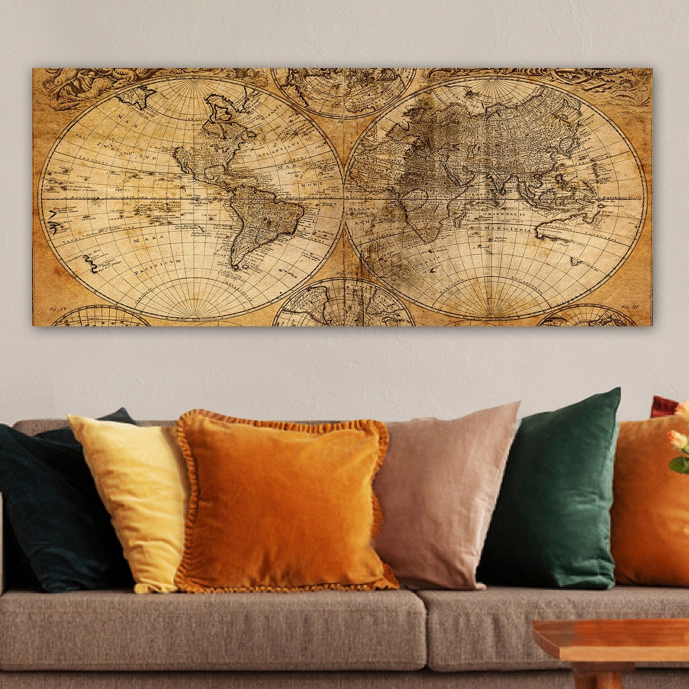 Tela Decorativa Multicolor 50x120 cm | 100% Canvas com Moldura de Madeira 3 cm | YTY10353380159_50120