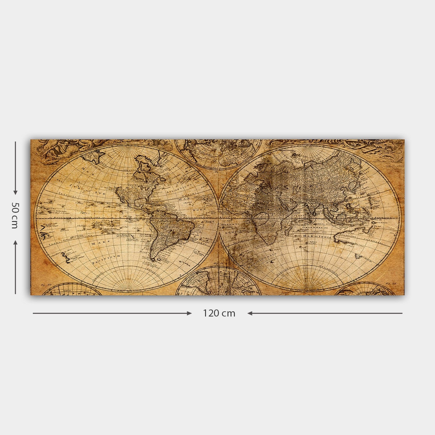 Tela Decorativa Multicolor 50x120 cm | 100% Canvas com Moldura de Madeira 3 cm | YTY10353380159_50120