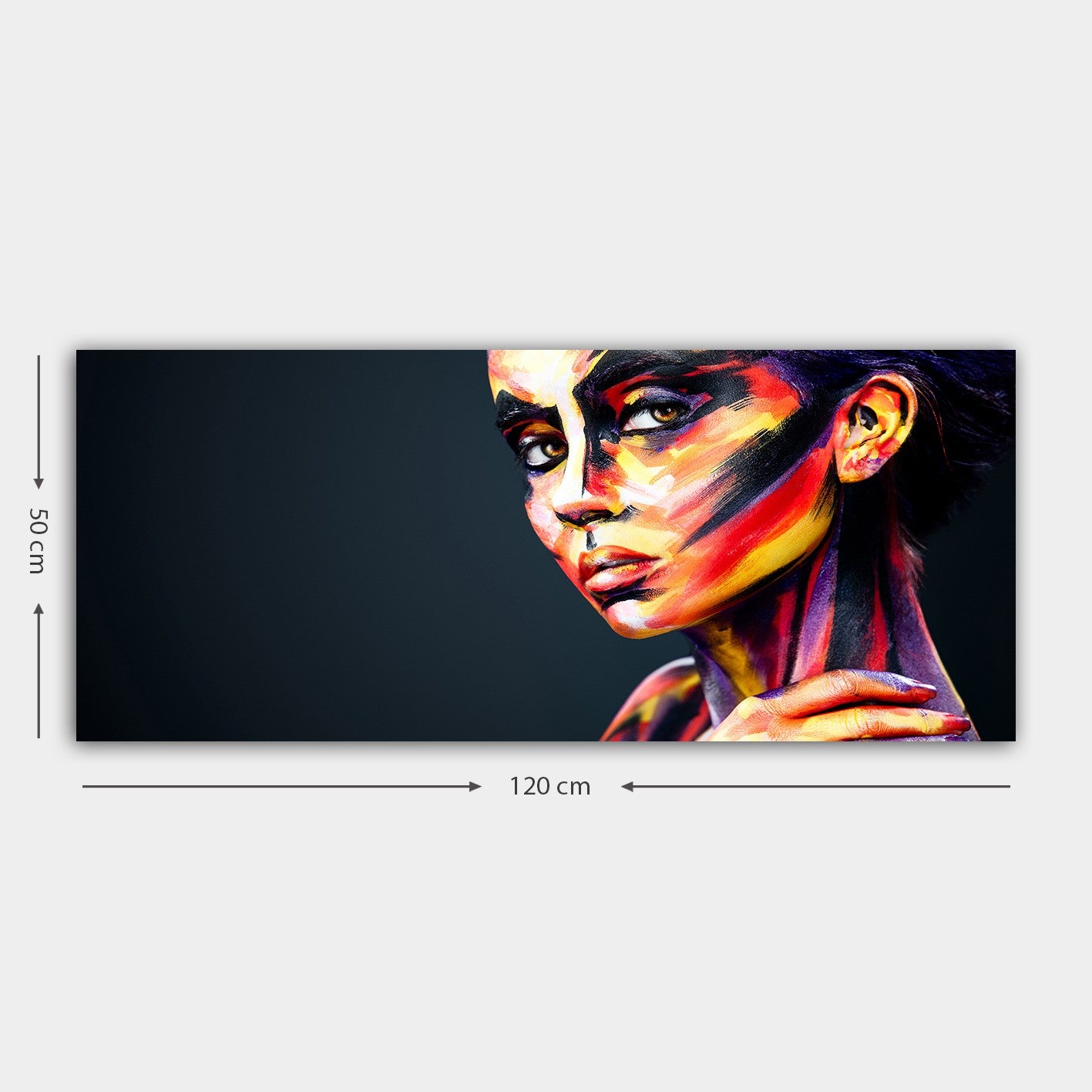 Quadro Decorativo em Tela 100% Canvas 50x120 cm, Multicolor, Moldura de Madeira 3 cm – YTY103552938821_50120