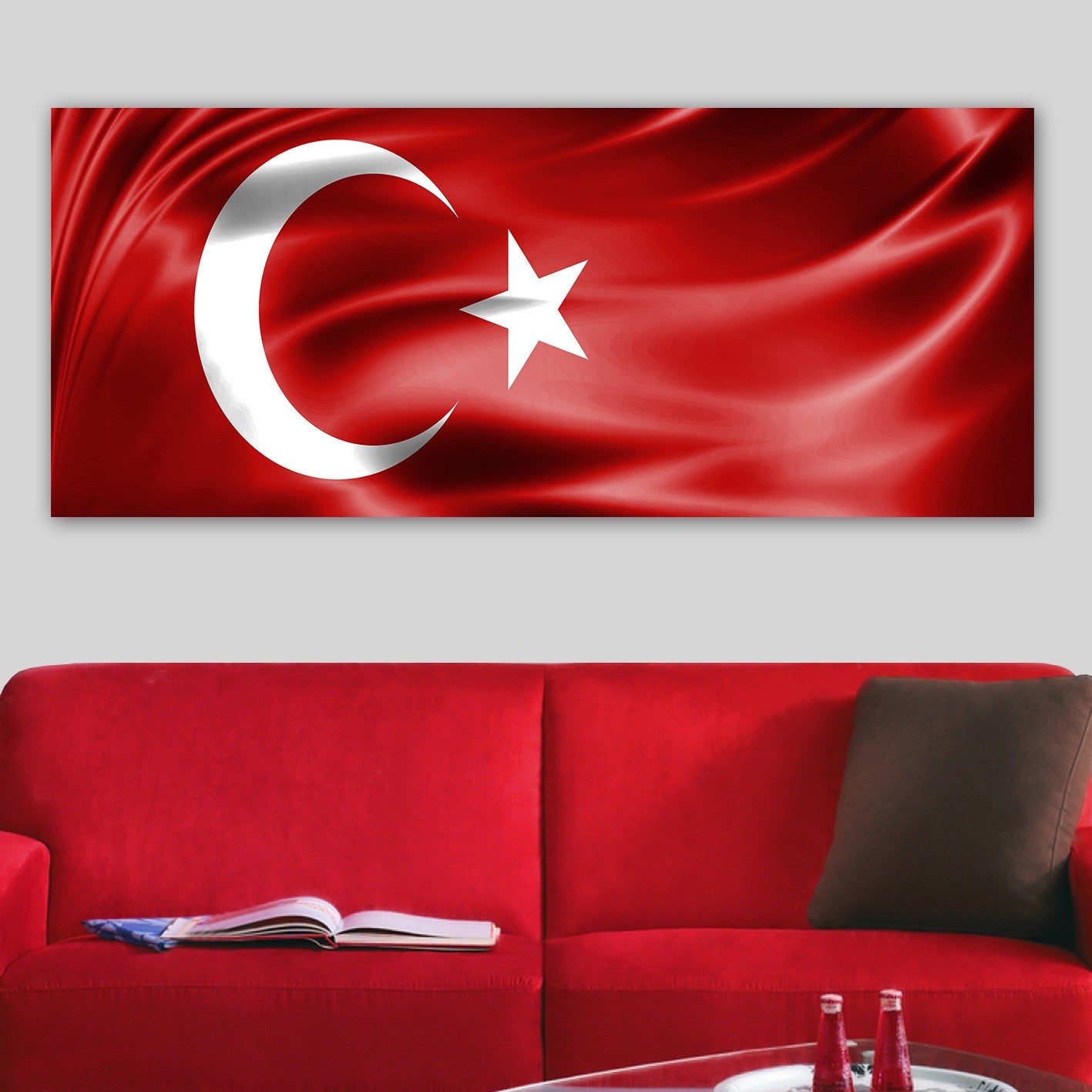 Quadro Decorativo em Tela Multicolor 50x120 cm, Tela 100% Canvas, Moldura de Madeira 3 cm