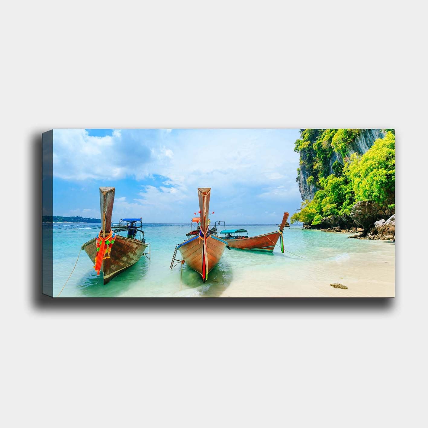 Tela Decorativa Multicolor com Moldura de Madeira (3 cm) – 50 x 120 cm