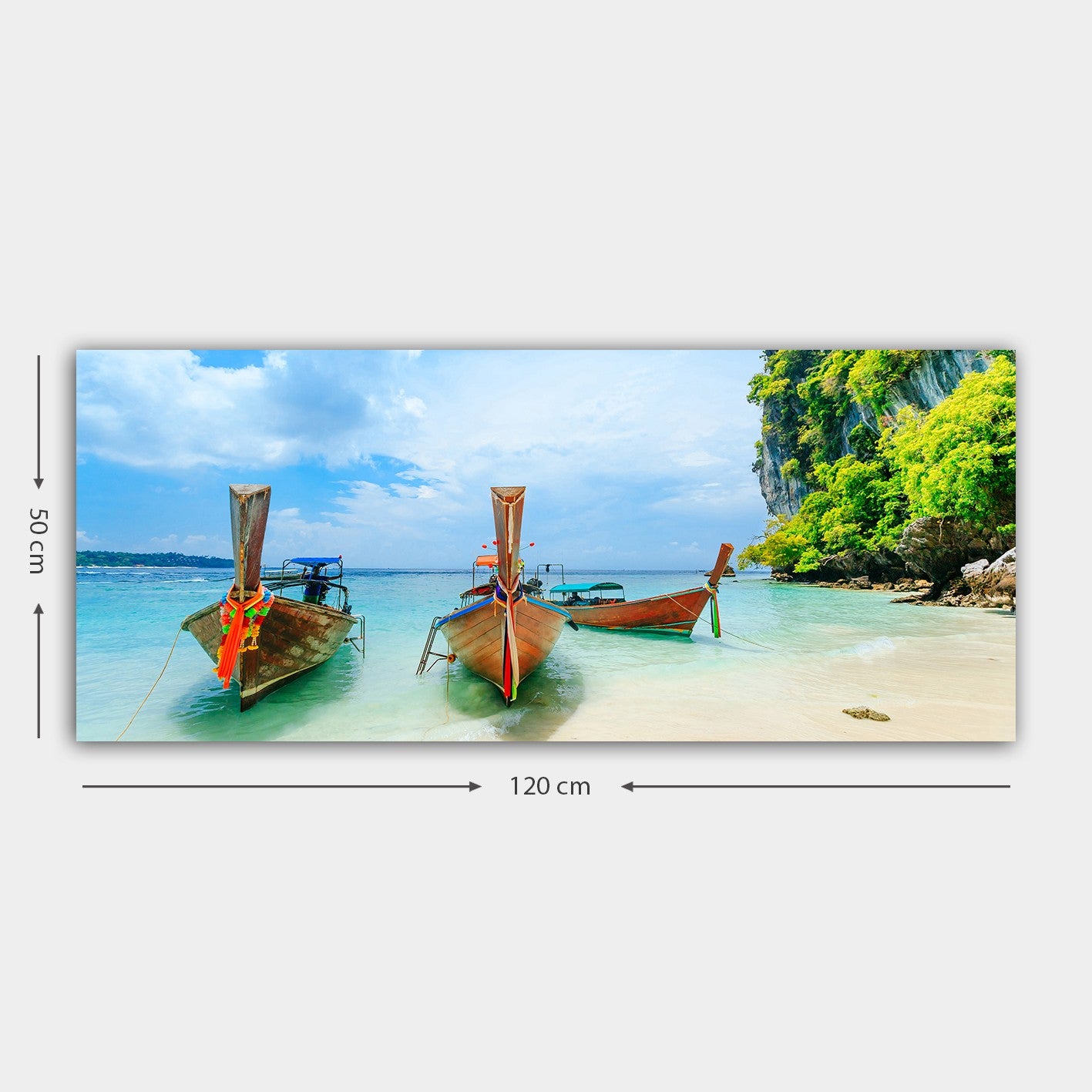 Tela Decorativa Multicolor com Moldura de Madeira (3 cm) – 50 x 120 cm