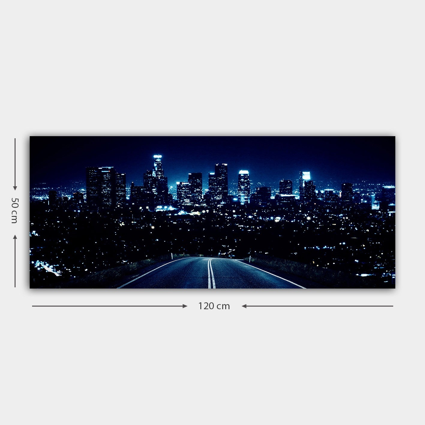 Tela Decorativa em Canvas Multicolor com Moldura de Madeira (3 cm) – 50 x 120 cm