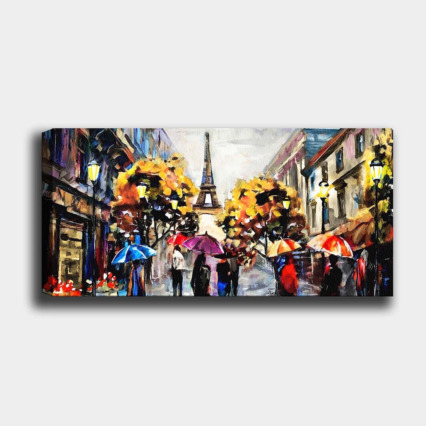 Quadro em Tela 100% Canvas Multicolor 50x120 cm com Moldura de Madeira (3 cm)