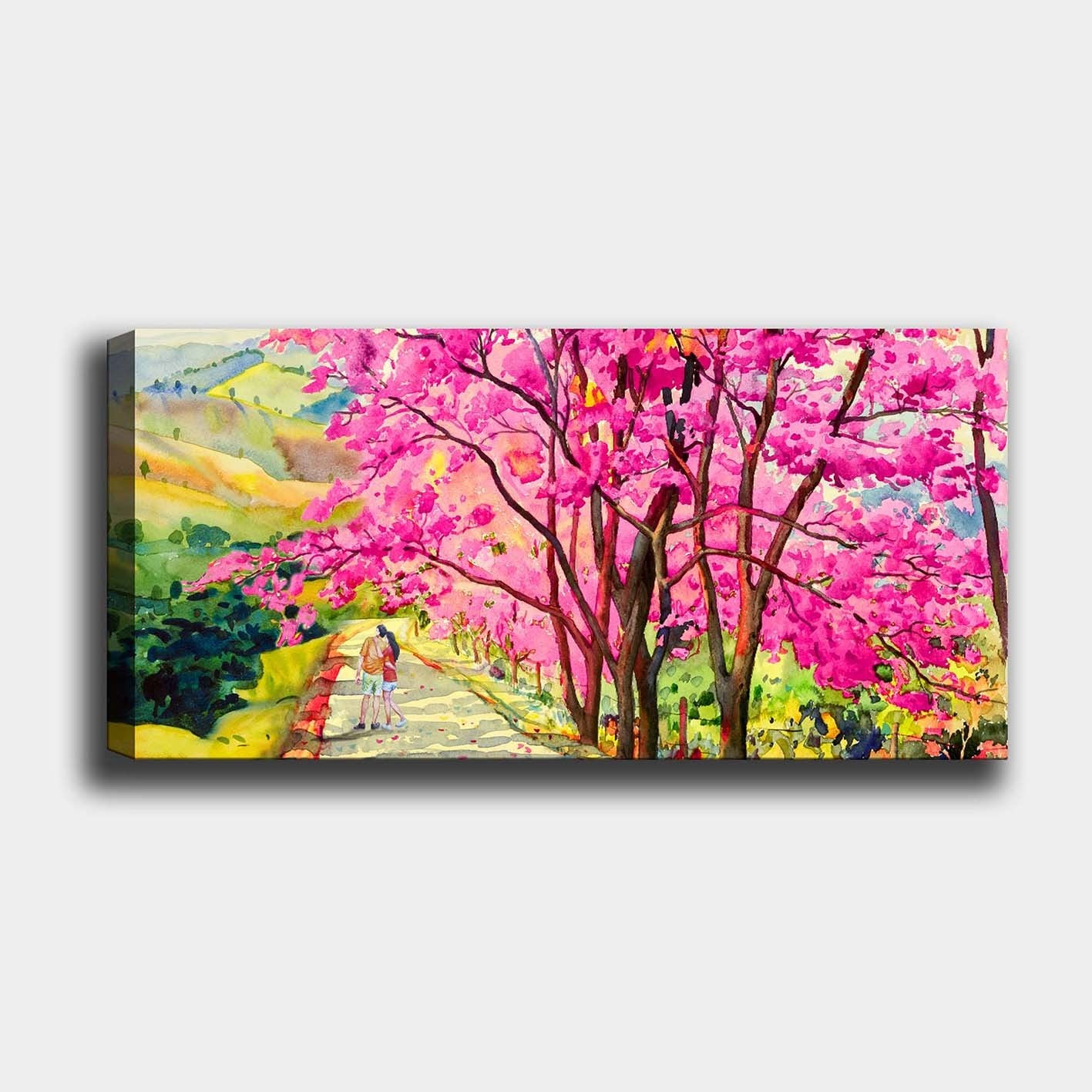 Quadro em Tela Decorativo Multicolor, Moldura de Madeira 3 cm – 50 x 120 cm