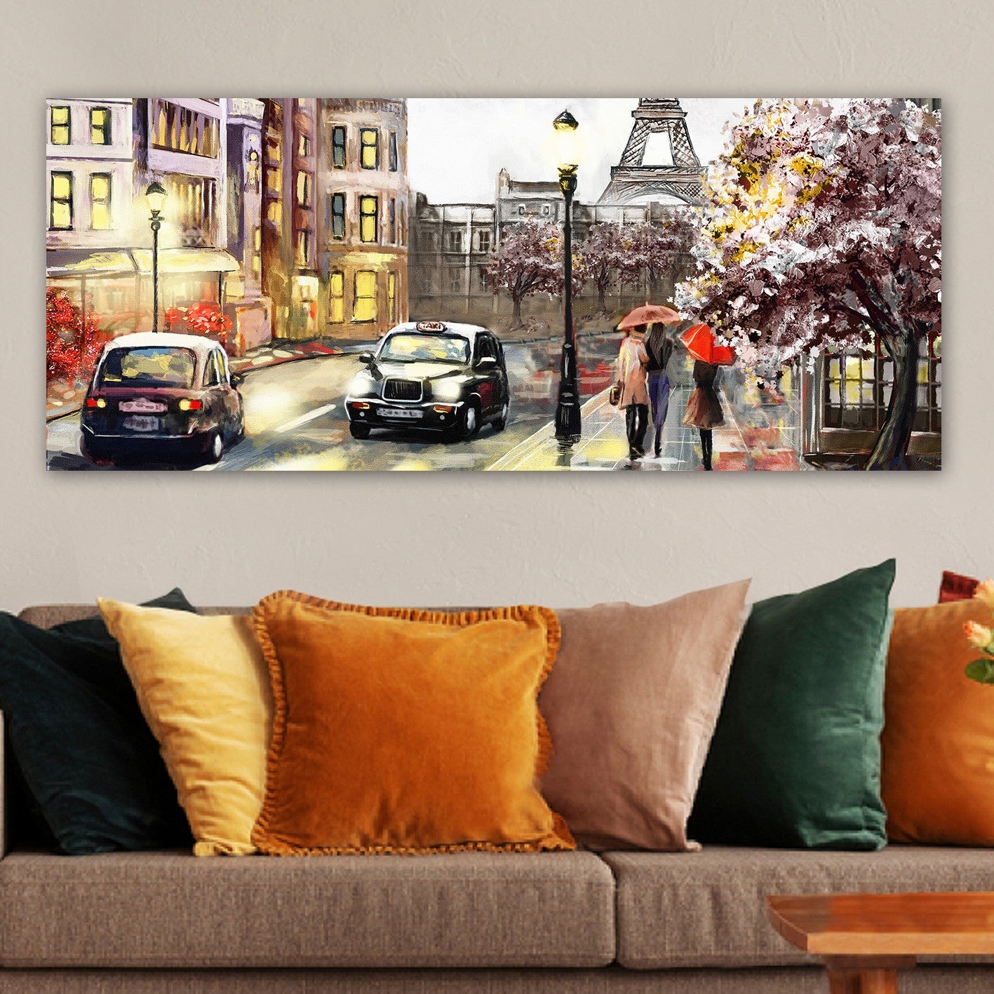 Tela Decorativa em Canvas 50 x 120 cm com Moldura de Madeira 3 cm – Multicolor