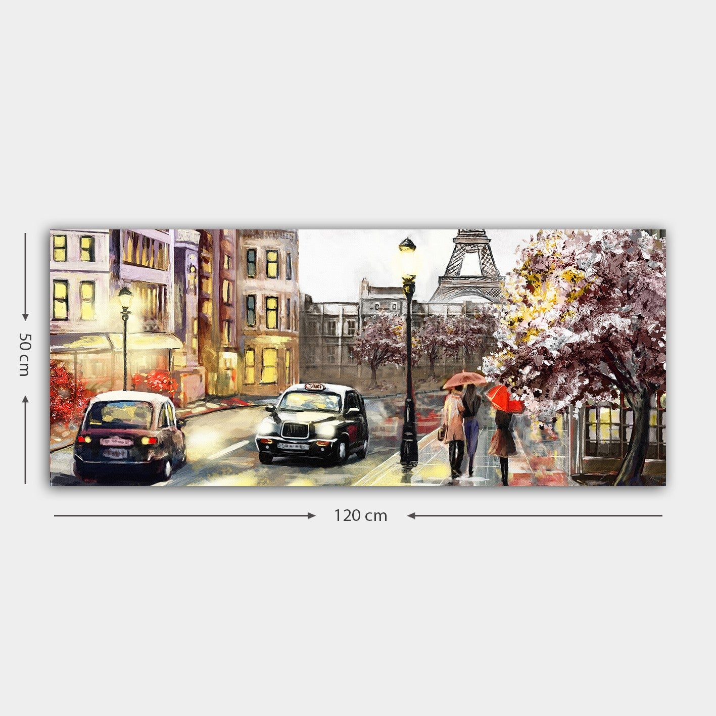 Tela Decorativa em Canvas 50 x 120 cm com Moldura de Madeira 3 cm – Multicolor