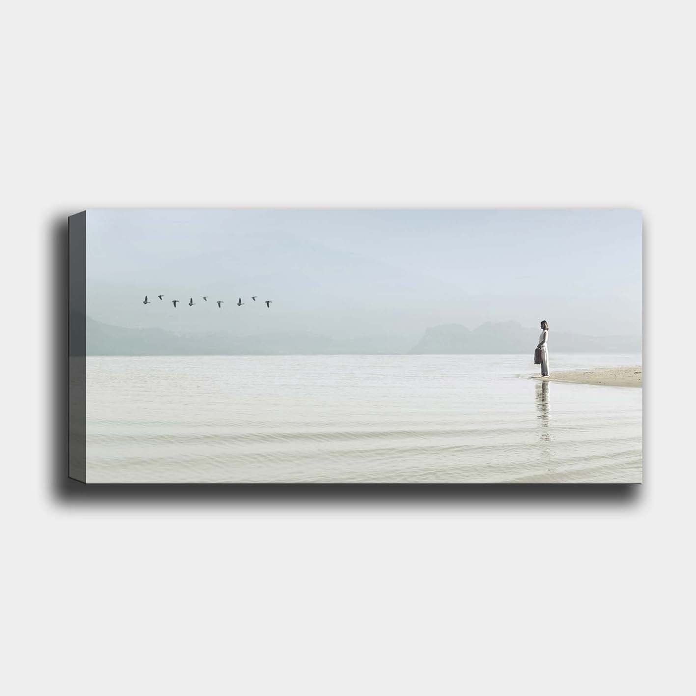 Tela Decorativa Multicolor 50 x 120 cm em 100% Canvas com Moldura de Madeira 3 cm