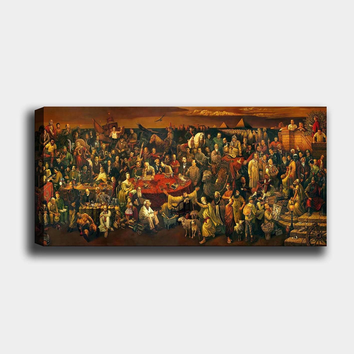 Quadro em Tela Decorativa Multicor 50x120 cm com Moldura de Madeira (3 cm) – YTY103UNLU_50120