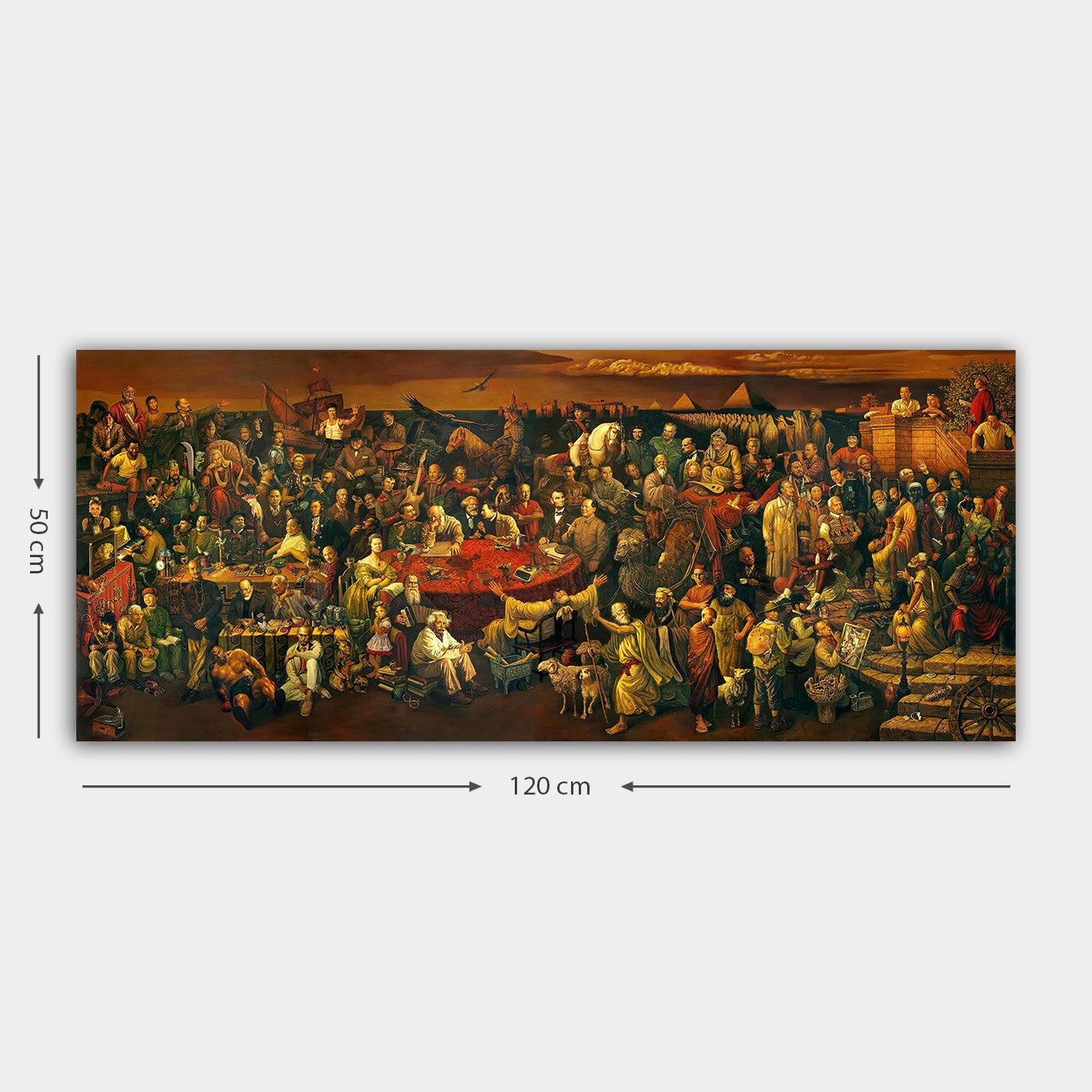 Quadro em Tela Decorativa Multicor 50x120 cm com Moldura de Madeira (3 cm) – YTY103UNLU_50120