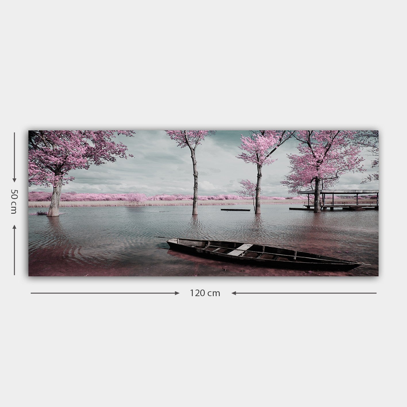 Quadro em Tela Multicolor 50x120 cm – Canvas 100% com Moldura de Madeira (3 cm)