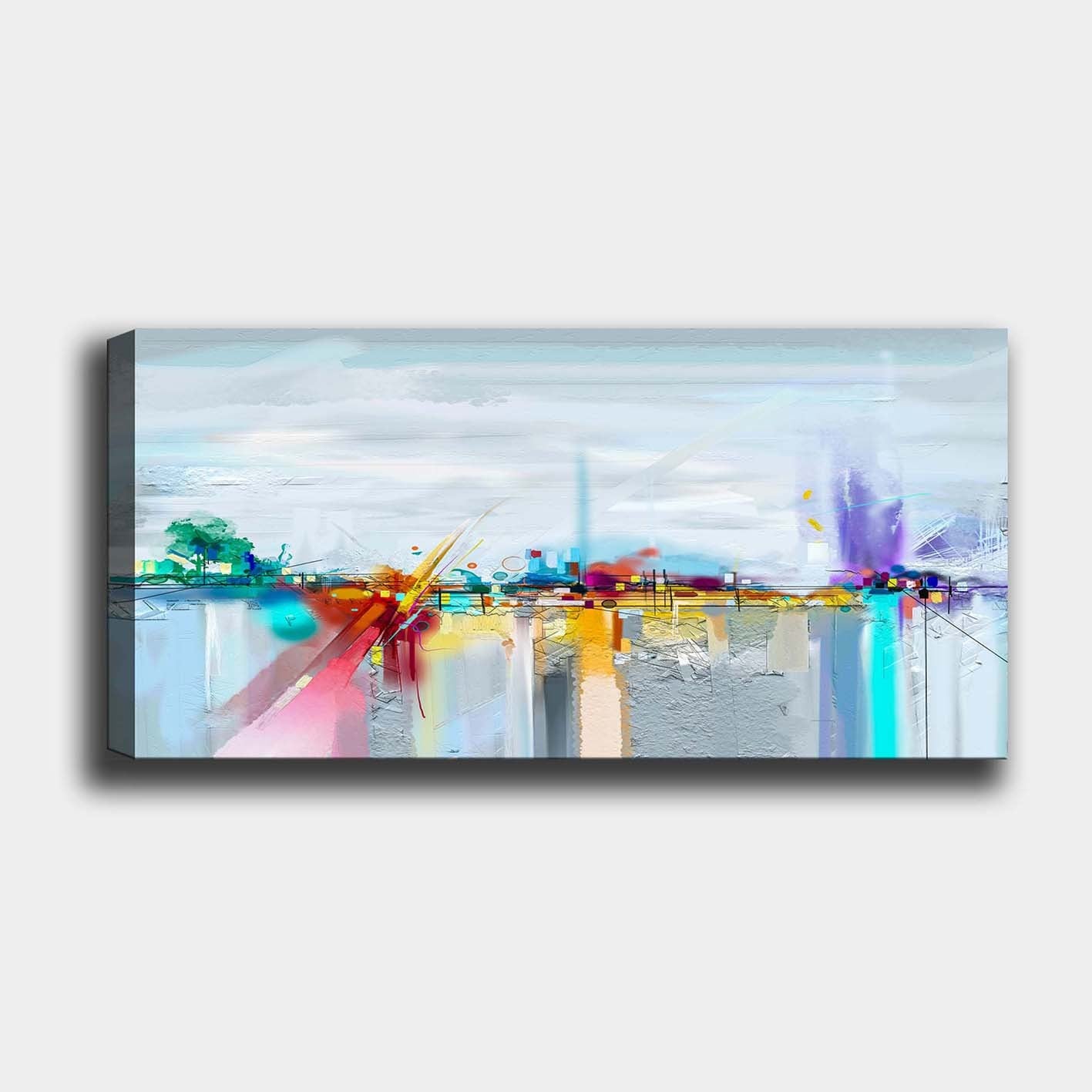 Tela Decorativa Multicolor 50x120 cm em Canvas 100% com Moldura de Madeira (3 cm) – YTY1041141790_50120