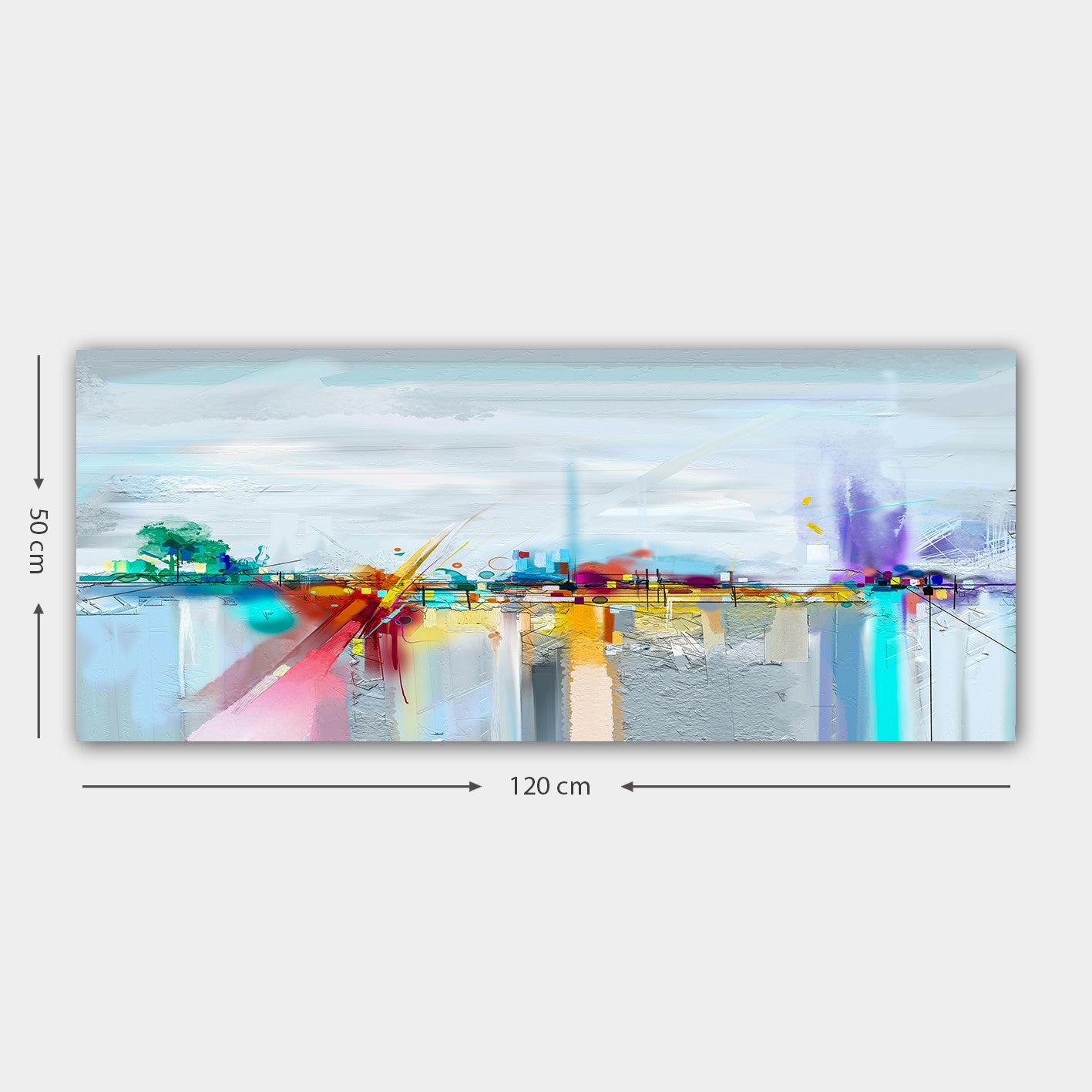 Tela Decorativa Multicolor 50x120 cm em Canvas 100% com Moldura de Madeira (3 cm) – YTY1041141790_50120