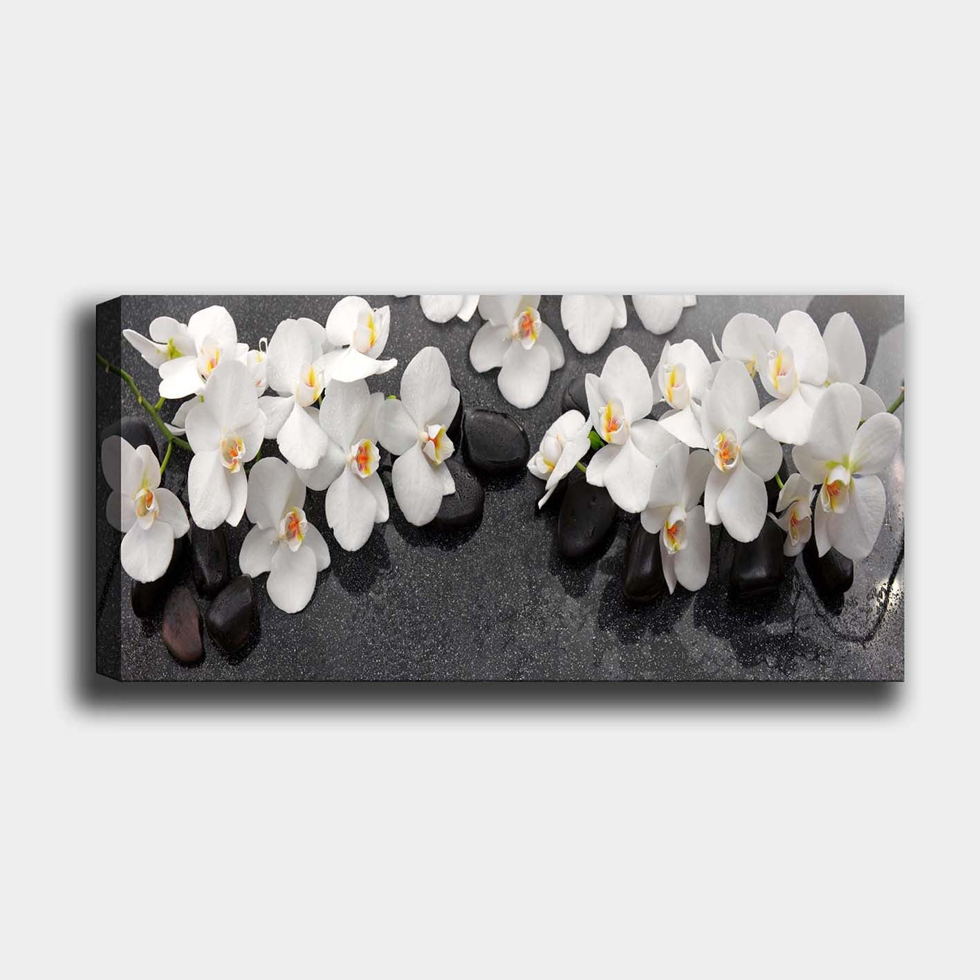 Quadro Decorativo em Tela Multicolor 50x120 cm com Moldura de Madeira (3 cm)