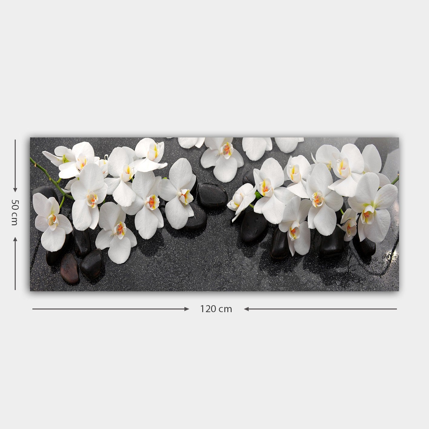 Quadro Decorativo em Tela Multicolor 50x120 cm com Moldura de Madeira (3 cm)