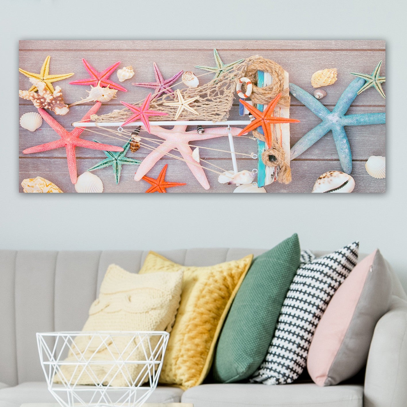 Tela Decorativa em Canvas 100% Multicolor 50 x 120 cm com Moldura de Madeira (3 cm) – YTY104468_50120