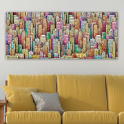 Quadro em Tela 100% Canvas Multicolor com Moldura de Madeira (3 cm) – 50 x 120 cm