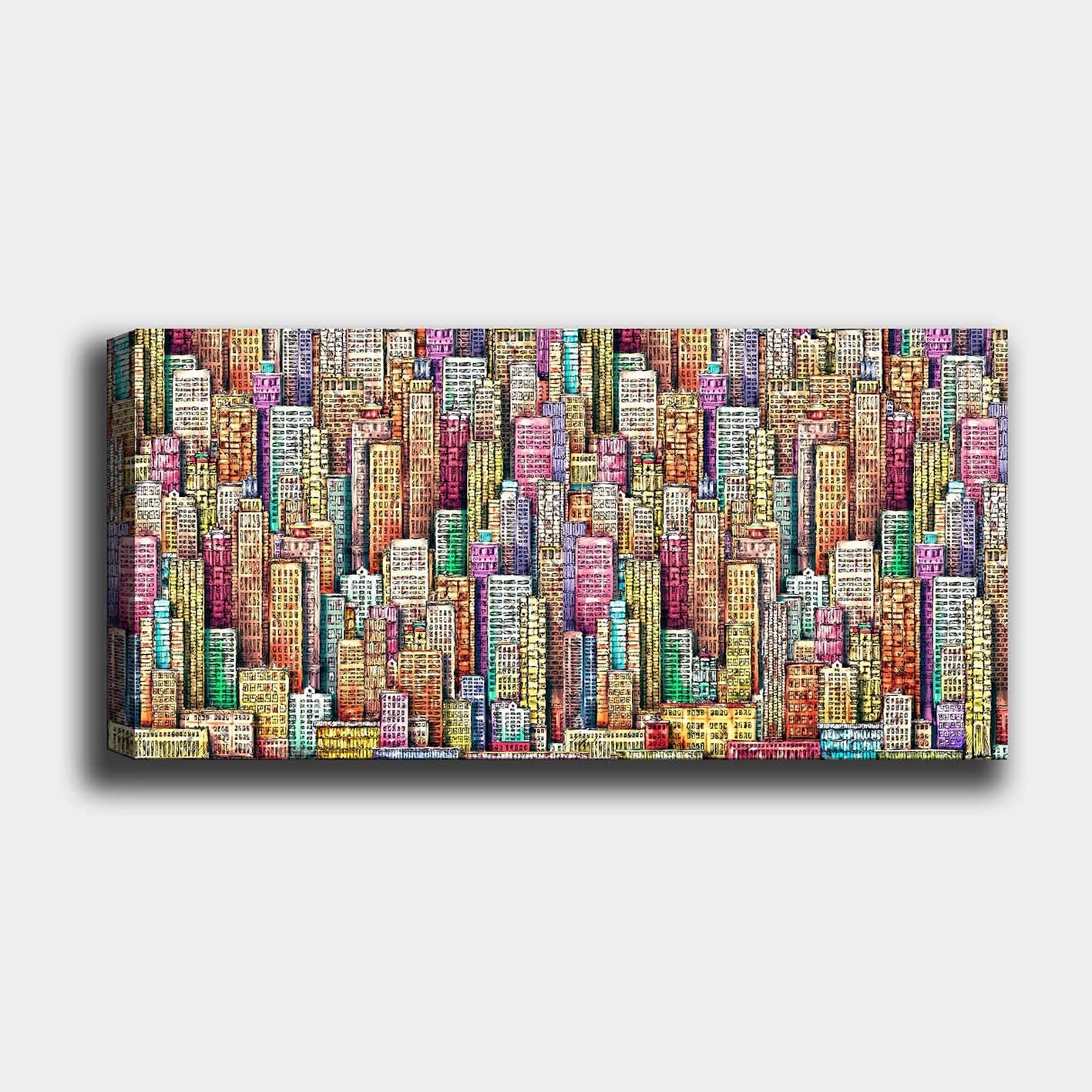 Quadro em Tela 100% Canvas Multicolor com Moldura de Madeira (3 cm) – 50 x 120 cm