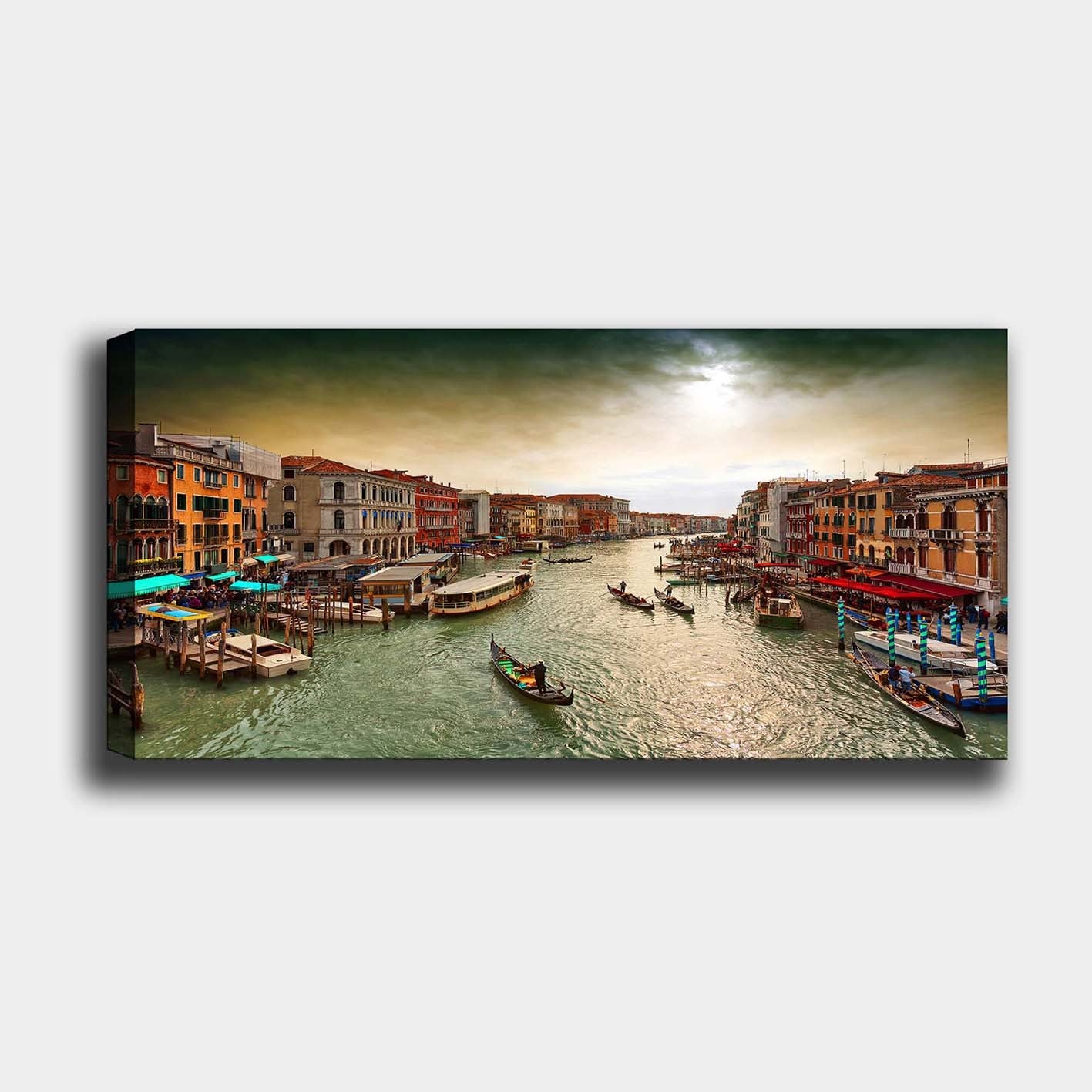 Tela Decorativa em Canvas 100% Multicolor 50 x 120 cm com Moldura de Madeira (3 cm)