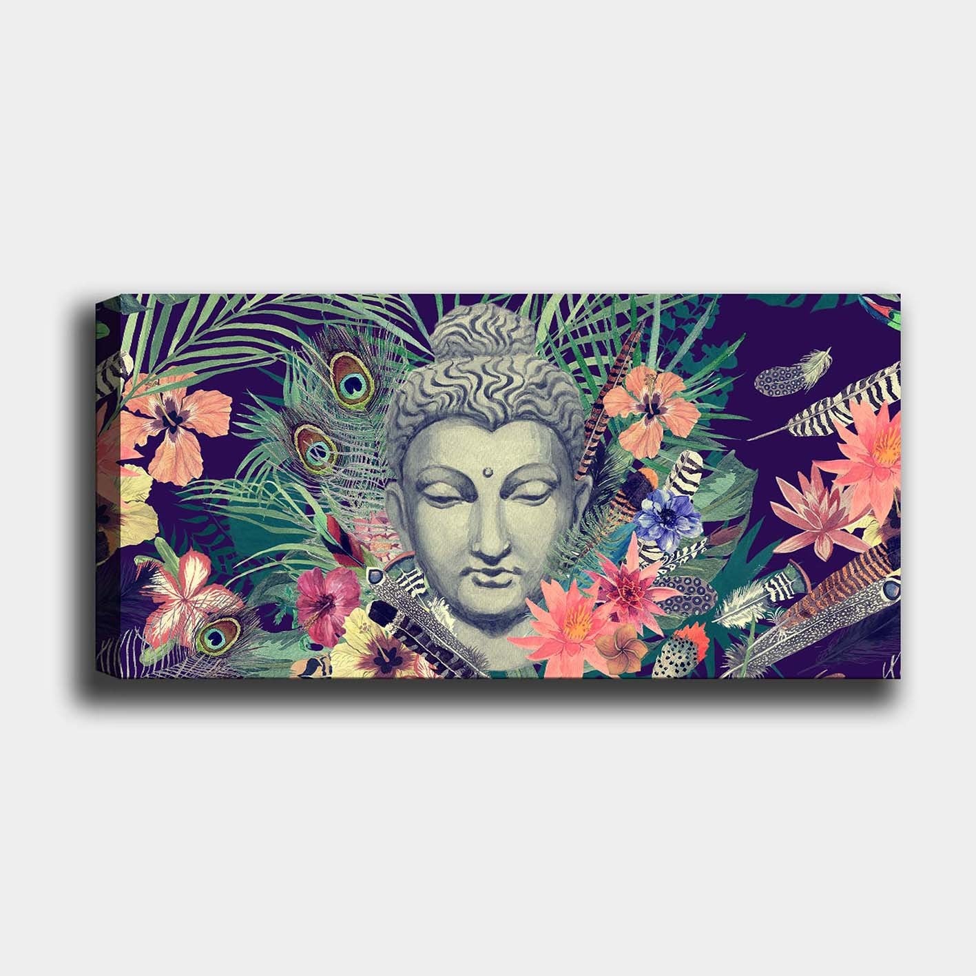 Tela Decorativa em Canvas 100% Multicolor 50 x 120 cm com Moldura de Madeira (3 cm)