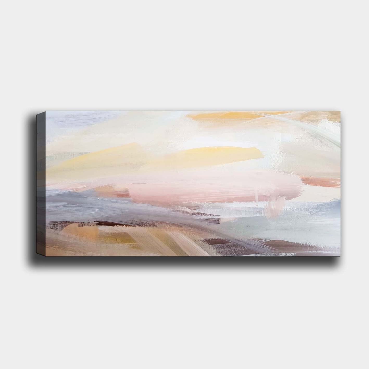 Impressionante pintura decorativa em tela, 50 x 120 cm | 100% tela, moldura de madeira com 3 cm de espessura | Perfeito para amantes de decoração e arte, obra de arte anônima exclusiva