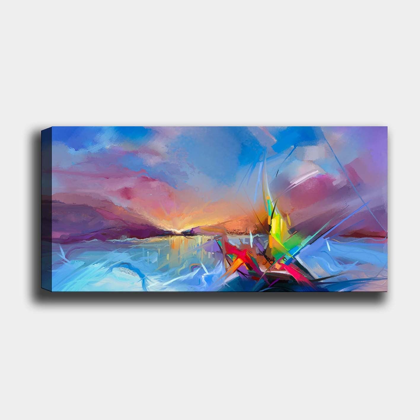 Quadro Decorativo em Tela 100% Canvas Multicolor 50 x 120 cm com Moldura 100% Madeira (3 cm) – YTY1054276691_50120