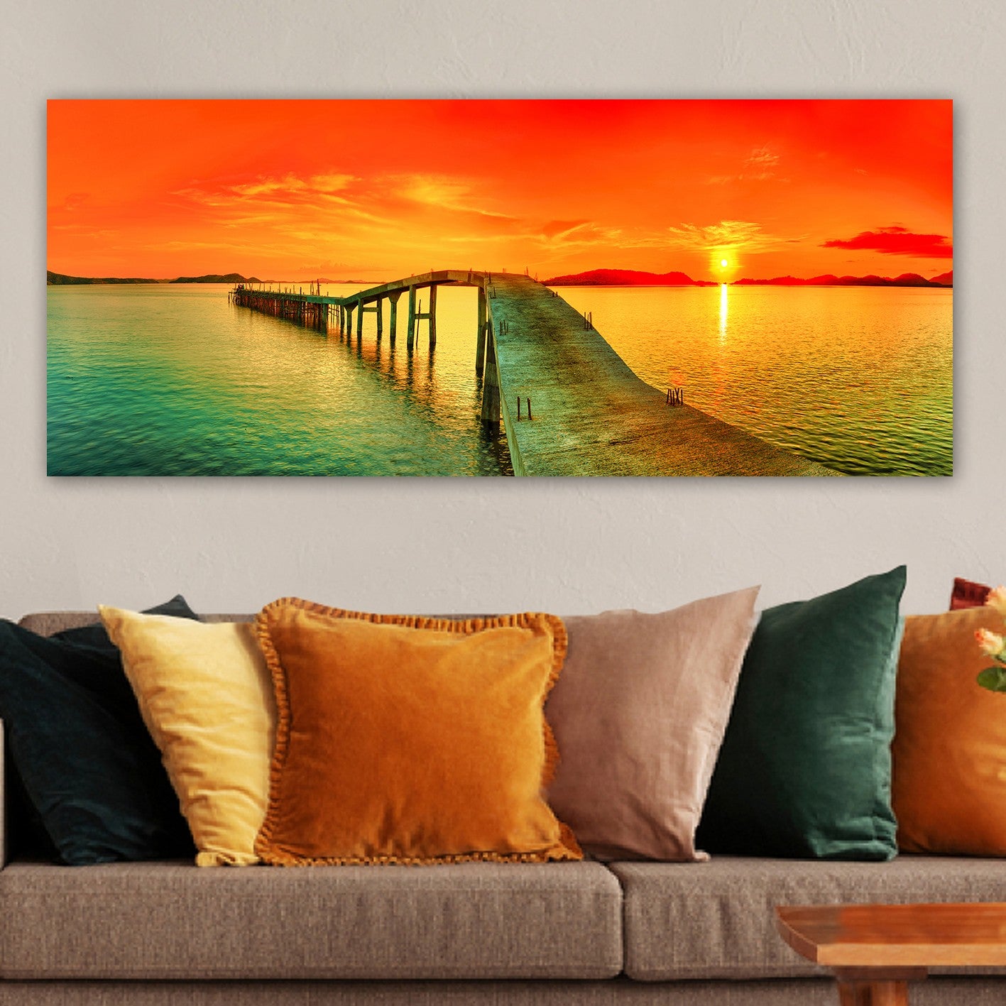 Quadro em Tela Decorativa Multicolor 50x120 cm, Moldura de Madeira 3 cm – YTY105983024_50120