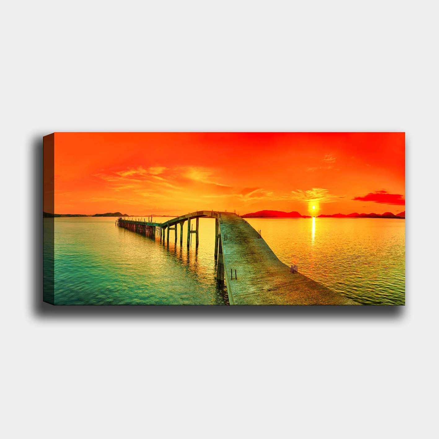 Quadro em Tela Decorativa Multicolor 50x120 cm, Moldura de Madeira 3 cm – YTY105983024_50120