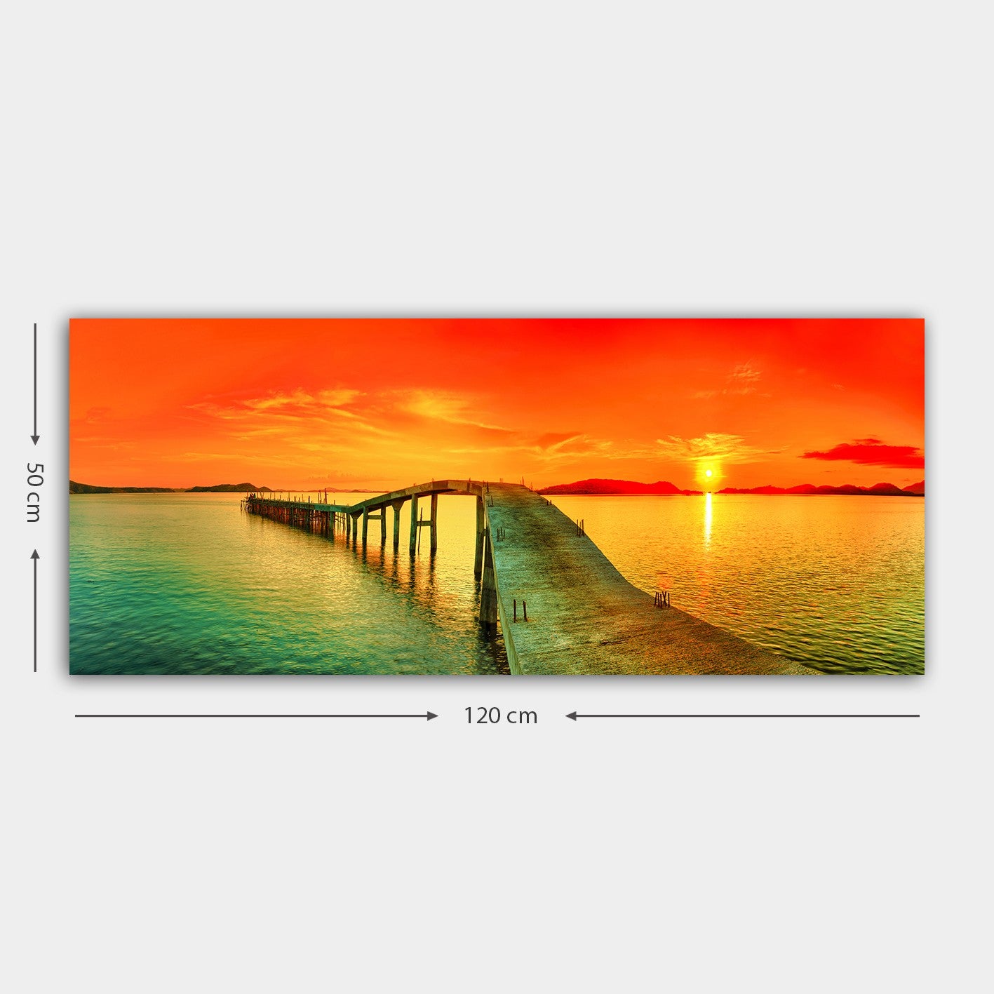 Quadro em Tela Decorativa Multicolor 50x120 cm, Moldura de Madeira 3 cm – YTY105983024_50120