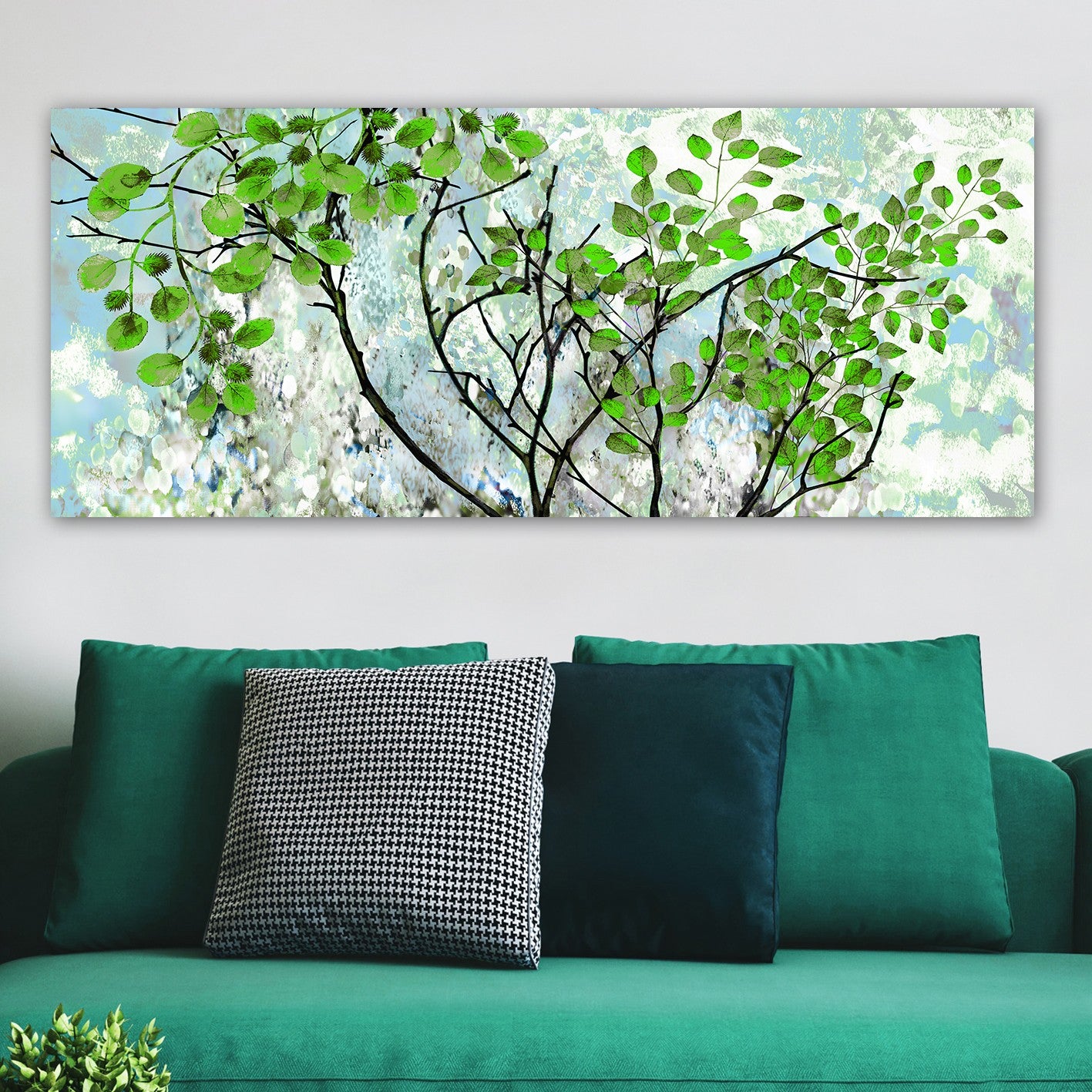 Quadro em Tela Canvas Multicolor 50x120 cm com Moldura de Madeira (3 cm)