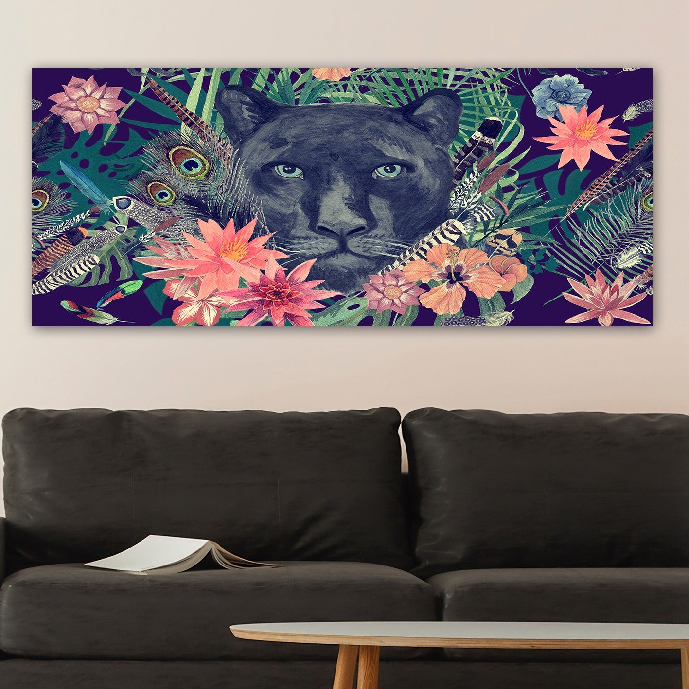 Quadro Decorativo em Tela Multicolor 50x120 cm – 100% Tela, Moldura de Madeira (3 cm)