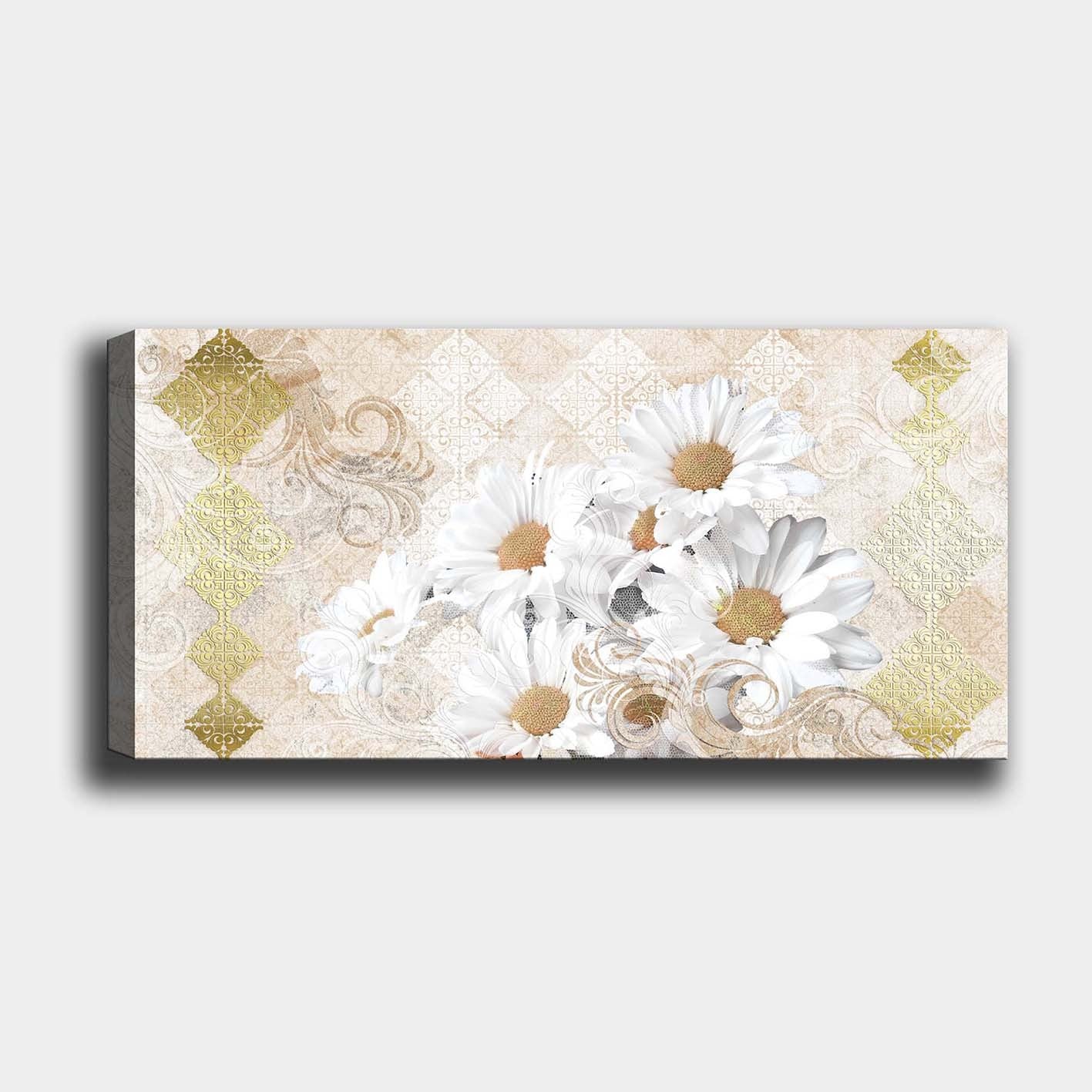 Quadro em Tela Decorativa Multicolor 50x120 cm c/ Moldura de Madeira 3 cm – YTY1067825636_50120