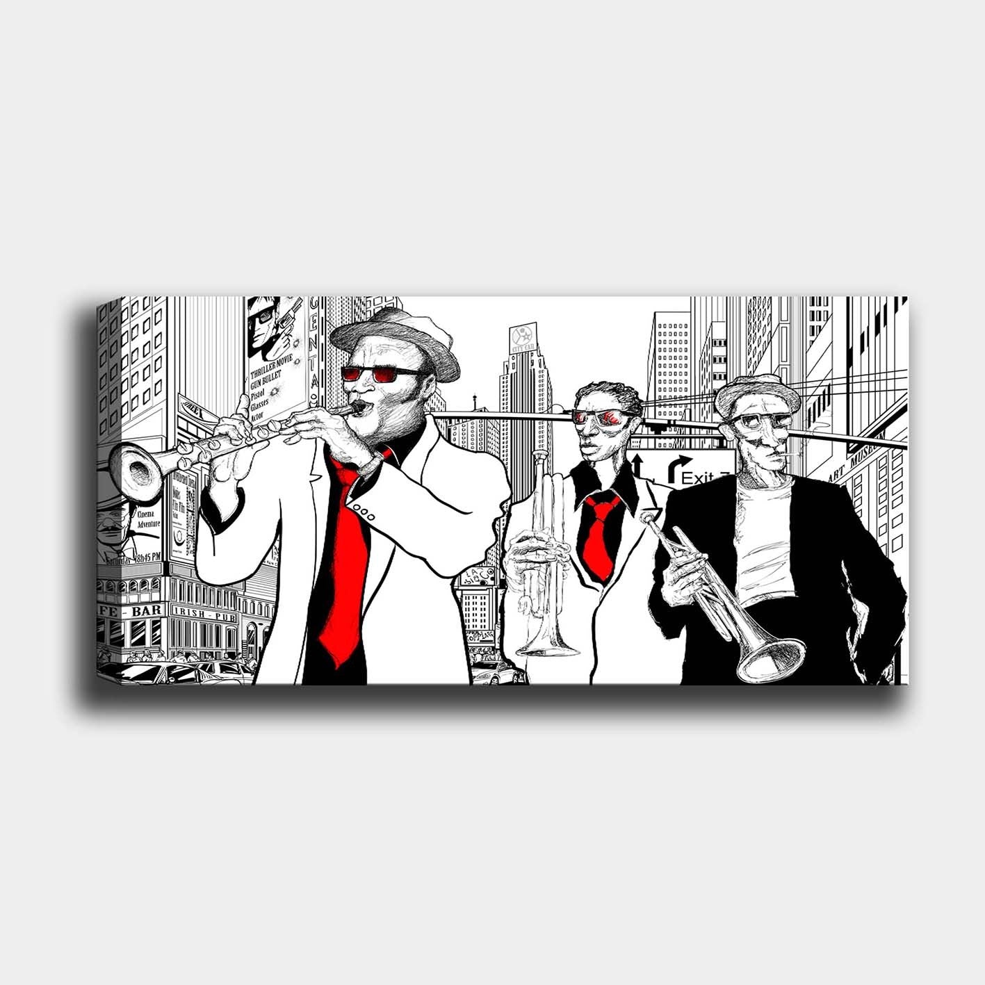 Quadro em Tela Decorativa Multicolor com Moldura de Madeira (3 cm) – 50 x 120 cm