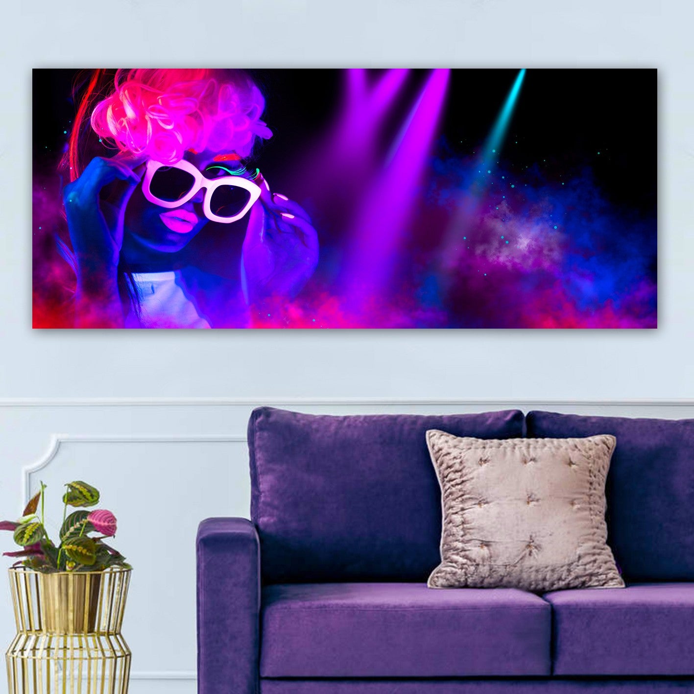 Tela Decorativa Multicolor em 100% Canvas com Moldura de Madeira (3 cm) – 50 x 120 cm