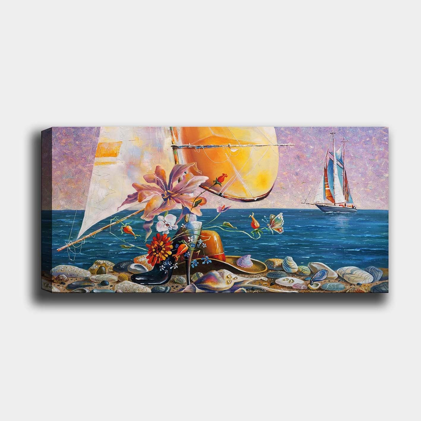 Tela Decorativa Multicolor 50x120 cm com Moldura de Madeira 3 cm – 100% Tela (YTY1101741929_50120)