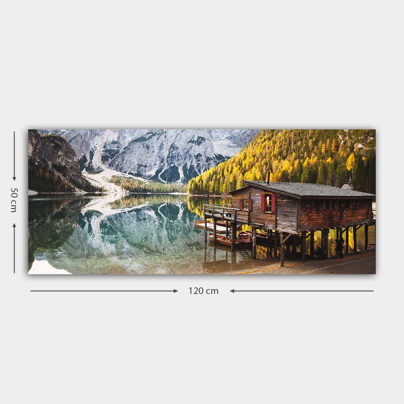 Quadro Decorativo em Tela Multicolor 50x120 cm com Moldura de Madeira (3 cm)